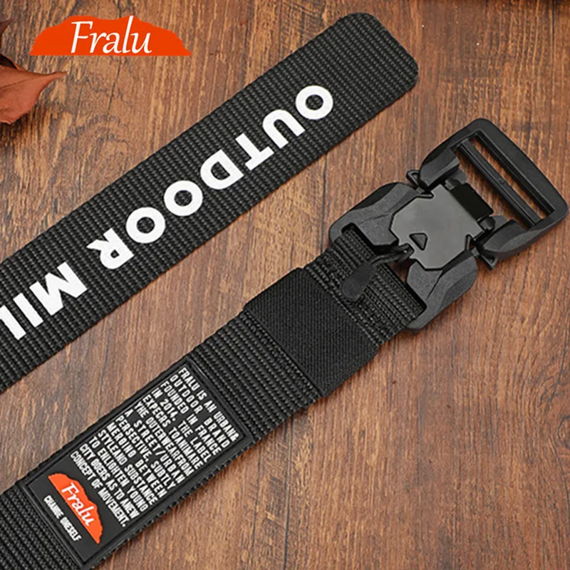 

FRALU New Military Equipment Combat Tactical Belt for Men Us Army Training Nylon Magnetic Buckle Waist Belt Outdoor Hunting Belt