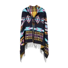 Women Cardigan Winter Knitted Cashmere Poncho Capes Shawl Cardigans Sweater Coat Ladies Casual Women Fashion Sweater New Style