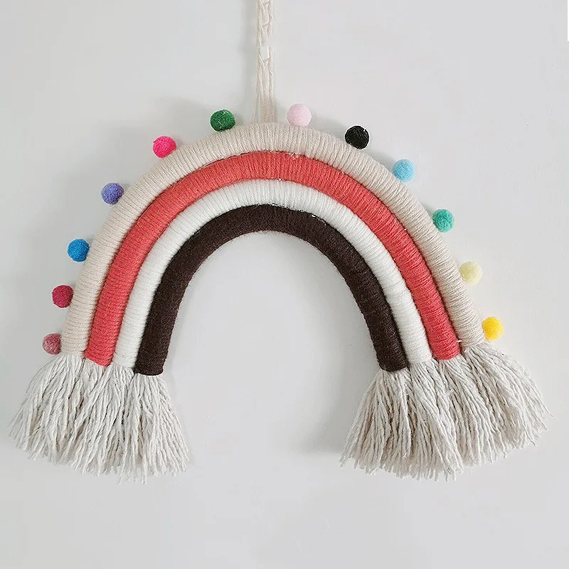 Baby Rattles Crib Mobile Rainbow Tassel Rattles for Newborn Kids Bedroom Stroller Hanging Decorations Diy Handmade 4