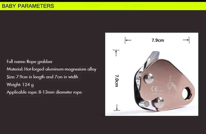 Веревочный захват до 100 кг, регулировщик, подходит для 8 мм-12 мм, самоблокирующийся веревочный захват для уличного скалолазания, альпинизма