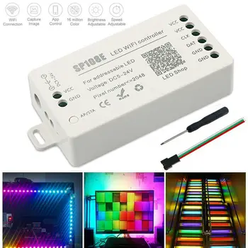 

SP108E LED Wifi Magic Controller WS2812B WS2813 Etc LED Strip Module Light Smart APP Wireless Control IOS 10/Android 4.4 DC5-24V