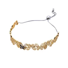 Браслет из стерлингового серебра 925 пробы, блестящий ажурный скользящий браслет с бабочками, женский шарм из бисера, модные ювелирные изделия