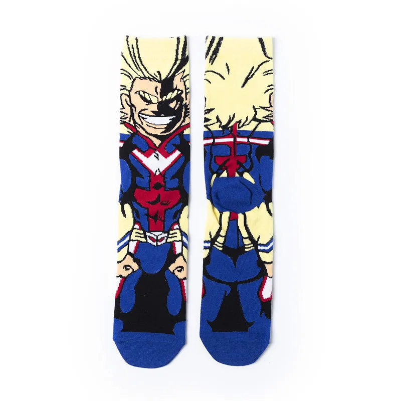Персональные забавные носки с героями аниме для колледжа; модные носки с героями мультфильмов; носки для счастливых мужчин и женщин; новые хлопковые носки высокого качества