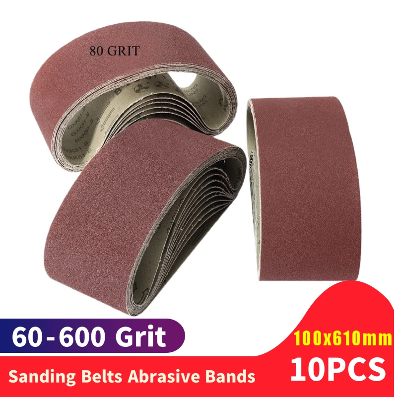 10PCS 610*100mm Abrasive Sanding Belts 24"*4" P60 - P600 for Wood Soft Metal Machine | Инструменты