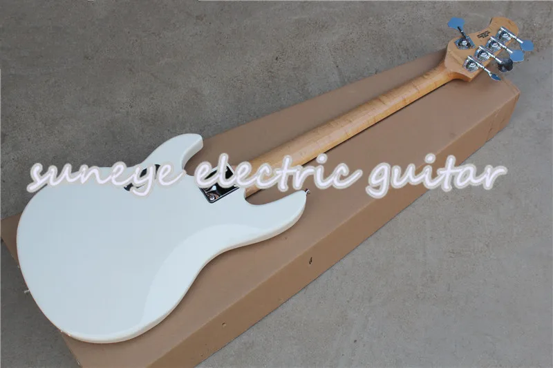 Suneye белая глянцевая отделка электрическая бас-гитара 5 струн музыка мужской стиль Sting Ray 5 струн бас-гитара DIY бас-гитара комплект