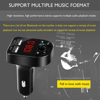 

Car Bluetooth FM Transmitter Modulator 3.1A Dual USB Ports Car Charger MP3 Player Wireless Audio Receiver Handfree Kit