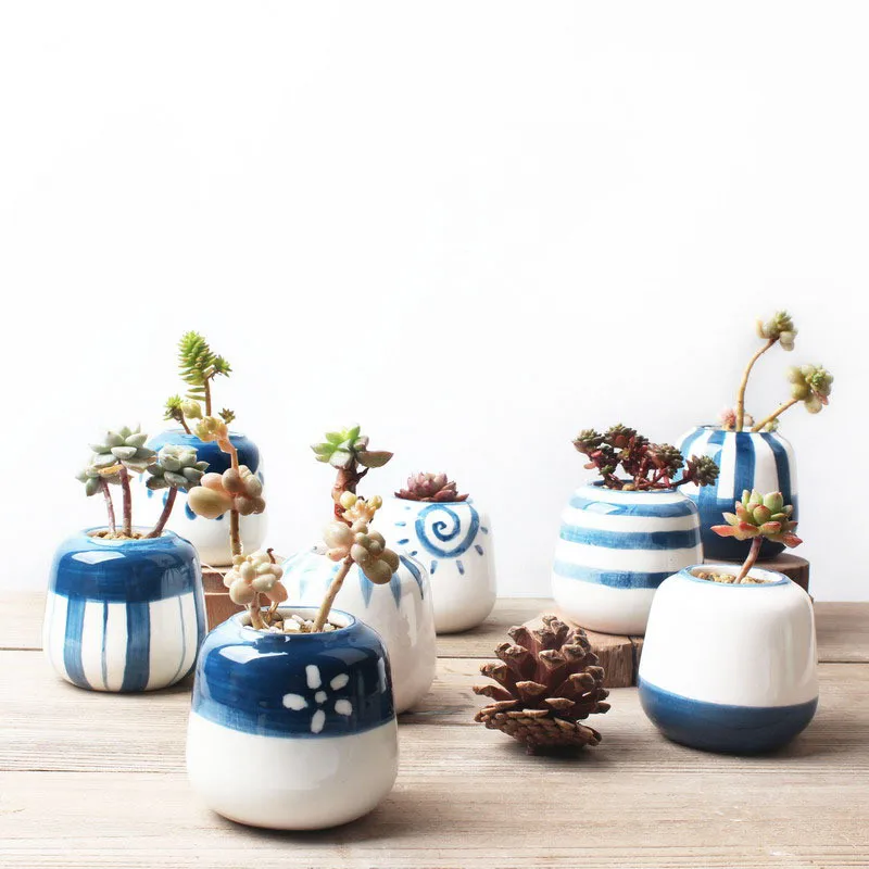 8 piece suit pot home garden mini bonsai cactus flower pot planting succulent flower pot flower wedding birthday gift idea