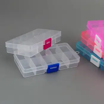 

10 Grids Clear Detachable Storage Box Can Be Assembled Plastic Jewelry Case Finishing Box Eco-friendly Bead Storage Box Hot Sale