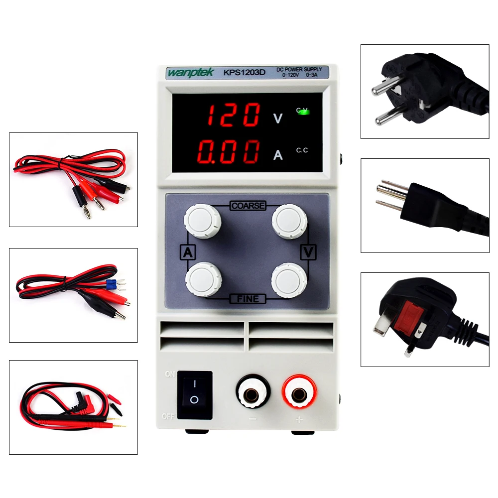 adjustable dc power supply KPS1203D 1202D 1201D dual digital display laboratory power supply regulator 120V 3A 2A 1A 0.1V 0.01A-0