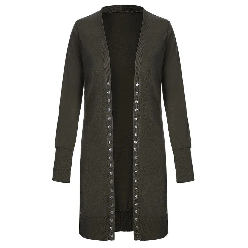 The new ms autumn render joker cardigan long-sleeved jacket unlined upper garment of rivet sexy fashion