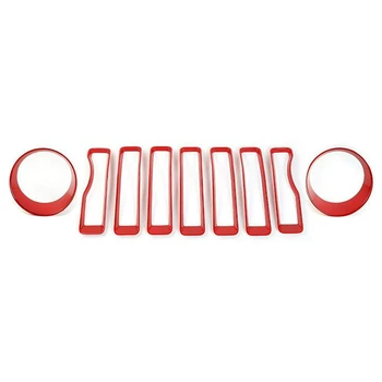 

Front Grill Inserts Headlight Cover Kit for Jeep Wrangler JL Unlimited 2018-2019