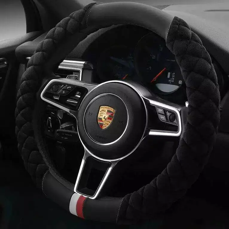 Автомобильные аксессуары Универсальный 1" чехол рулевого колеса автомобиля зимний теплый плюшевый чехол украшение салона автомобиля