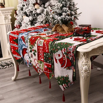 

Christmas Table Flag Tea Table Desktop Decoration Cartoon Festival Table Cloth Party Dinner Non-slip Table Runner