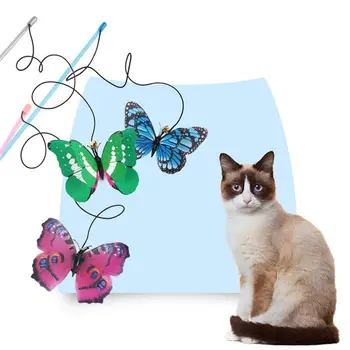 

Legendog 1pc Pet Teaser Toy Butterfly Bell Decor Funny Fake Fur Cat Teaser Toy Cat Teaser Wand Pet Supplies Cat Favors