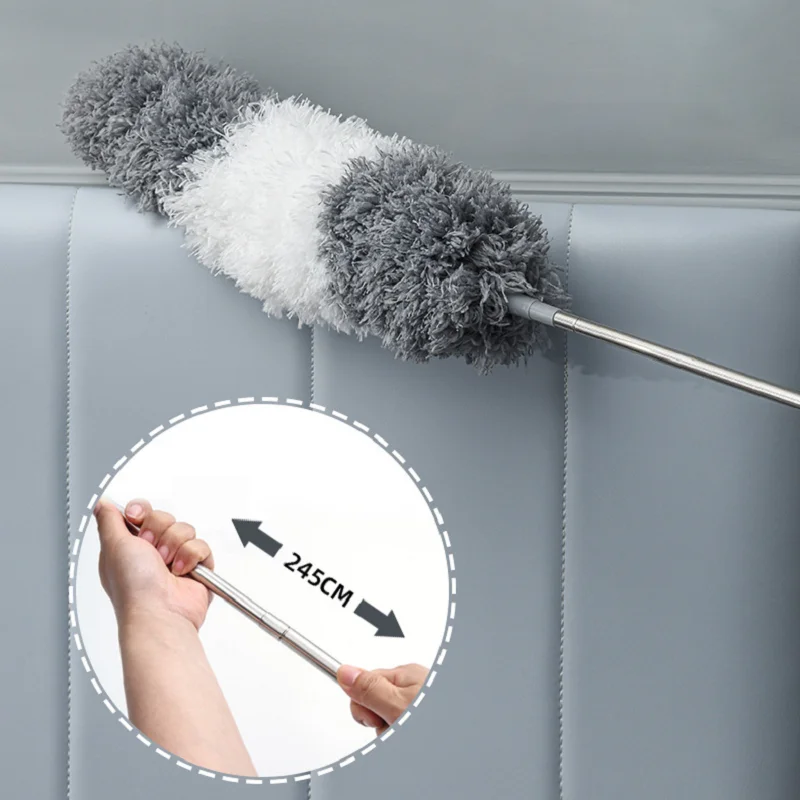 Adjustable Bending Telescopic Duster With Stainless Steel Pole Ceiling Spider Web Crevice Corner Household Dusting Cleaner | Дом и сад