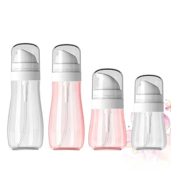 

4pcs Portable Plastic Dispenser Bottle Perfume Bottle Pressure Emulsion Bottle Travel Storage Bottle (Pink + Transparent Color,