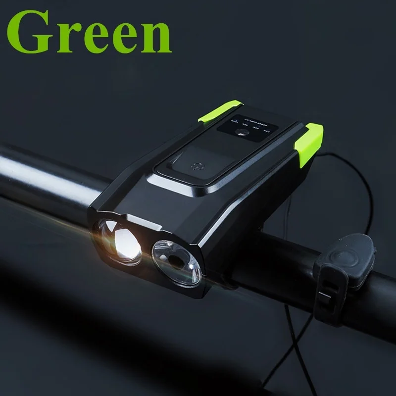 Green Комплект велосипедных ламп прочный 120dB светодиодный 2000mA Предупреждение светильник Велоспорт велосипедные звонки велосипед лампы - Цвет: Green