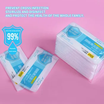 

24pcs Disposable Ethanol Wet Wipes Cleaning Tissue Portable Disinfection Wet Paper For Home Cleaning Tools