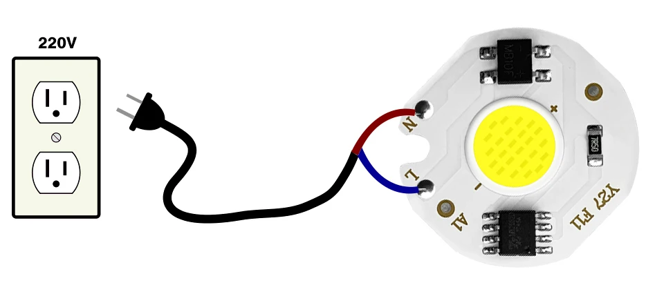 COB светодиодный ламповый чип 220V Smart IC, без необходимости драйвера, светодиодный ламповый прожектор, светильник для точечного освещения 3W 5W 7W 10W 12W Diy, светильник ing, светильник