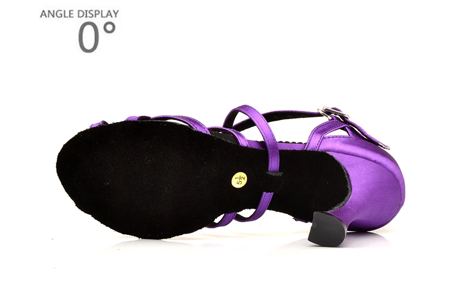 Фиолетовые туфли для латинских танцев женские вечерние туфли для танцев на высоком каблуке Сатиновые туфли для танцев с мягкой подошвой 9 см