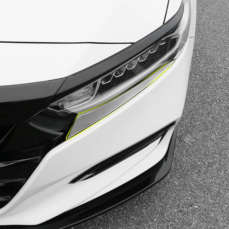 Для Honda Accord+ 10th нержавеющая сталь передняя фара для век Чехлы для автомобиля Stylign аксессуары