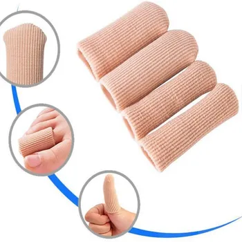 

2pcs Toe Separator Fabric Gel Tube Bandage Finger Protector Adult Pain Relief Sleeve Hallux Valgus Correction First Aid Care