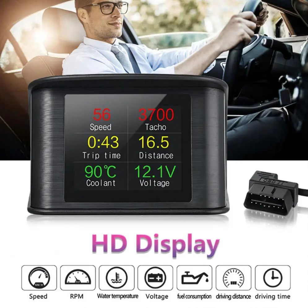 P10 2 6 дюйма Hud OBD2 компьютерный автомобильный скоростной проектор Цифровой