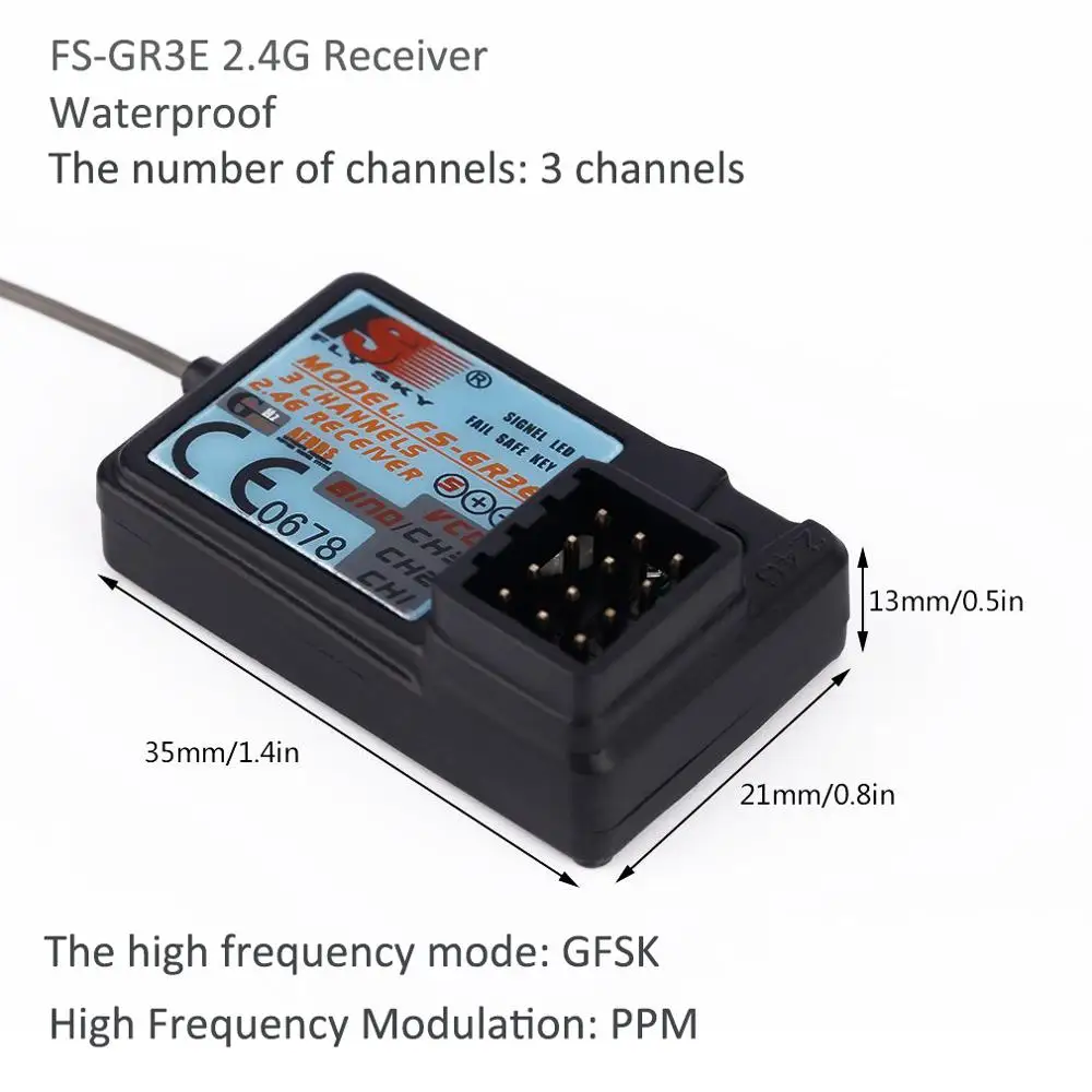 2.4g à Prova Água para Fs-i6x Flysky Receptor d' Fs-i6 Fs-t6 Fs-i10 Fs-gt2 Fs-gt2b Fs-gt3b Fs-gt3 Transmissor 2pcs 3ch Fs-gr3e - Image 5