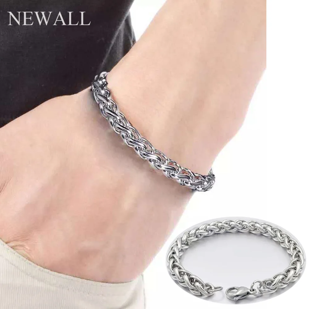 

Newall Personalized 4-8mm Women Men's Bracelet gold Silver Black Stainless Steel Chain Bracelets Male Gifts Wholesale Jewelry
