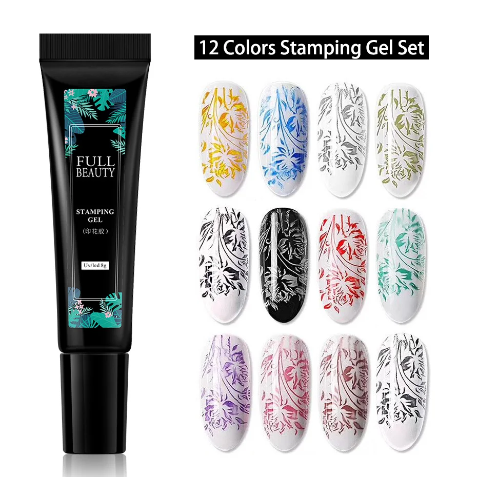 Nail Art Stamping Plates Image Template Gel Polish Manicure Kit Sponge Gradient Nail Brush Pen Scraper Stencil Tools 2