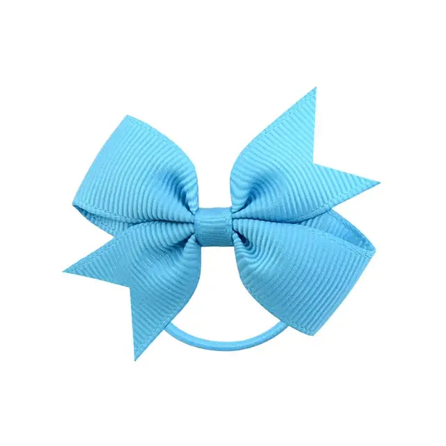 1Pcs Novelty Small Mini Solid Baby Elastic Rubber band Head rope Ribbow Bow Tie For Girls Headwear Hair Accessories 7