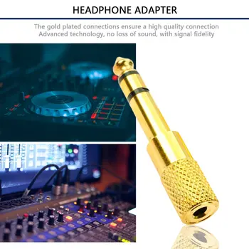 

3.5mm to 6.35mm Jack Plug Female to Male Audio Converter Stereo Audio Headphone Jack Adapter Converter Connector