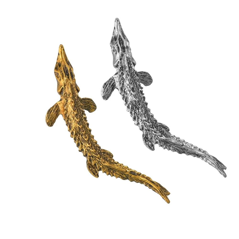 

MissCyCy Vintage Fossils Sturgeon Brooches for Women Men's Jewelry Accessories Fashion Fish Brooch Pins Metal Badge Gifts