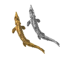 MissCyCy винтажные окаменелости Осетровые Броши для женщин мужские ювелирные аксессуары модная брошь с рыбой на булавке металлический значок подарки