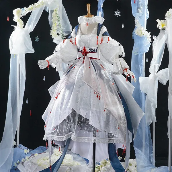 

2020 Anime Vsinger YanHe White Dress cosplay costume Lolita lovely dress Halloween woman outfit free shipping