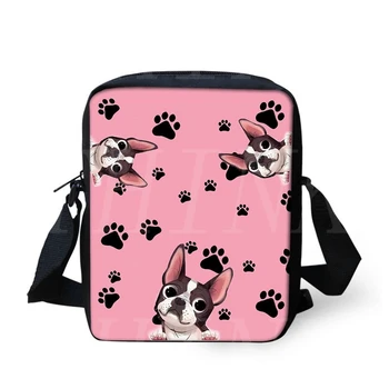 

THINK Fashion Pug Dog Paw Pattern Crossbody Bags Kawaii Girls Mini Messenger Bag Shoulder Bag Women Travel Phone Purses Custom