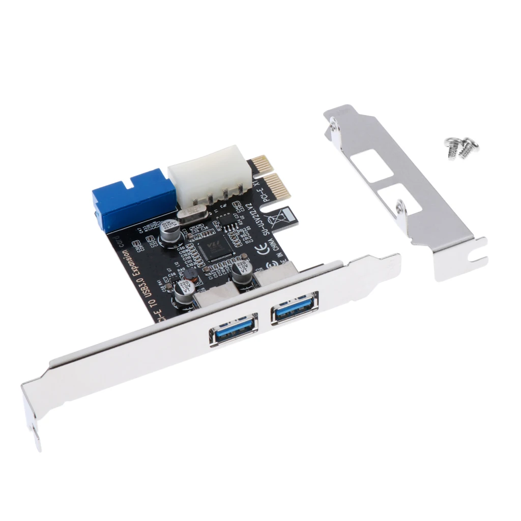 PCI-E до 2 USB с двойным портом 3,0 PCI Express Расширительная карта конвертер 5 Гбит/с 19Pin