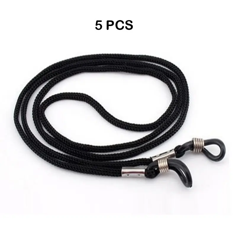 5PCS 1 шт./5 шт./10 шт. черный нейлоновый ремешок для солнцезащитных очков ожерелье цепочка для очков шнур для очков держатель для очков ремешок для очков для чтения - Цвет: 5PCS