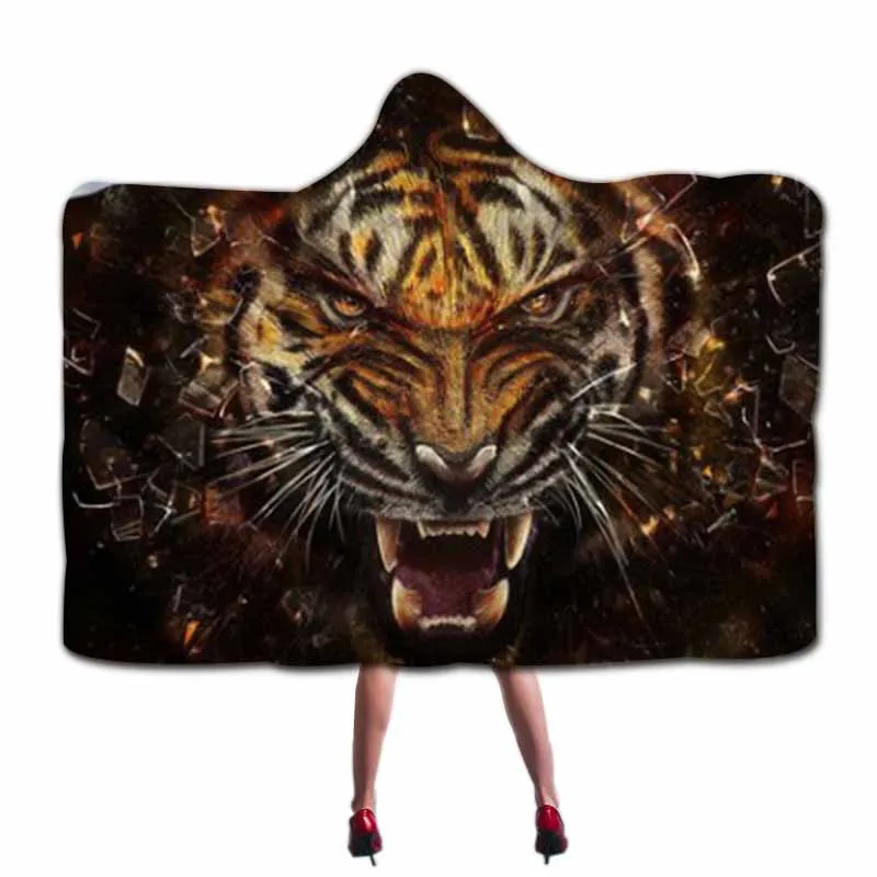 Majesty animals Tiger одеяло с капюшоном для взрослых и детей, микрофибра, толстовка с капюшоном, одеяло, офисное одеяло для короткого сна, для игр, носимая шаль, накидка - Цвет: COLOR 13