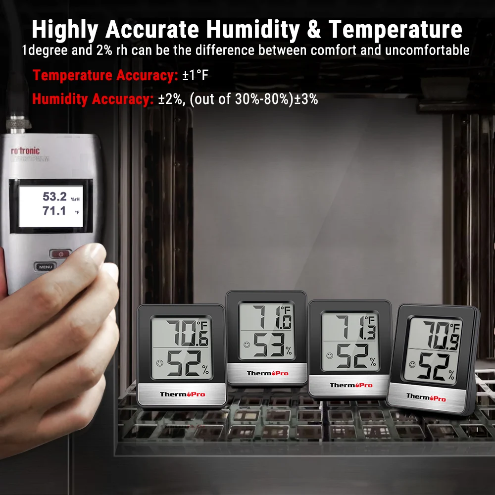 Термопро TP49 термометр гигрометр мини комнатная Метеостанция Белый Черный термометр Влажность