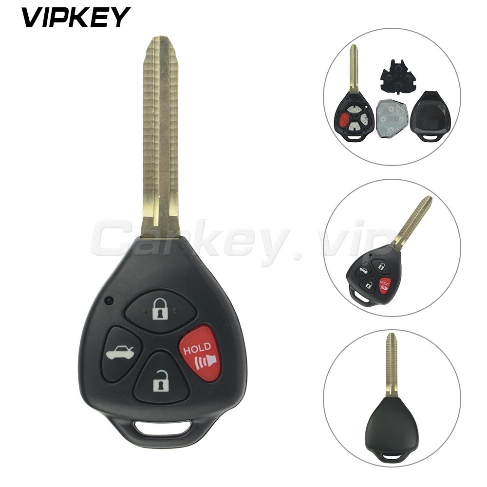 Remotekey  For Toyota Camry Avalon Corolla Matrix RAV4 Venza Yari 4 Button Remote Key Fob ASK HyQ12BBY 315Mhz ID67 Chip Car Key