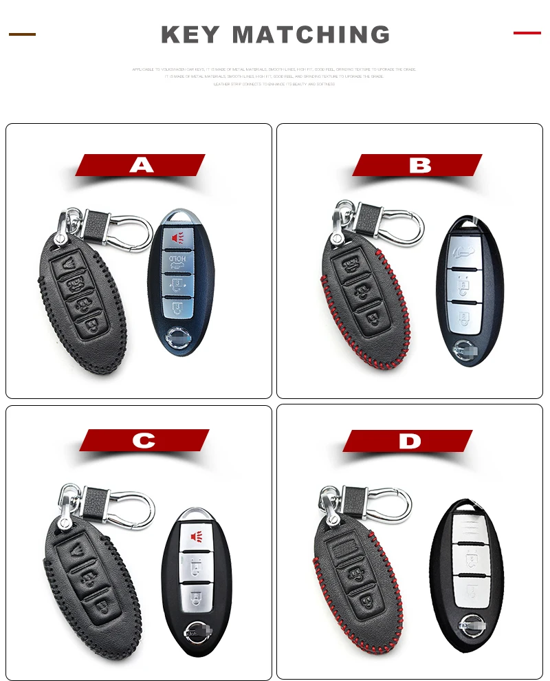 Car key case for cars leather remote key for Nissan Note Micra k12 x trail t31 t32 Qashqai Teana j32 j10 patrol y62 Tiida Murano