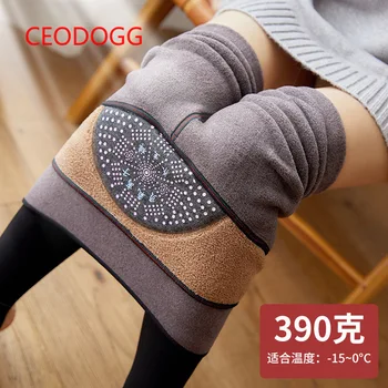 

Leggings women plush and thickening, one-piece hip lifting, thin high waist health pants, cashmere l