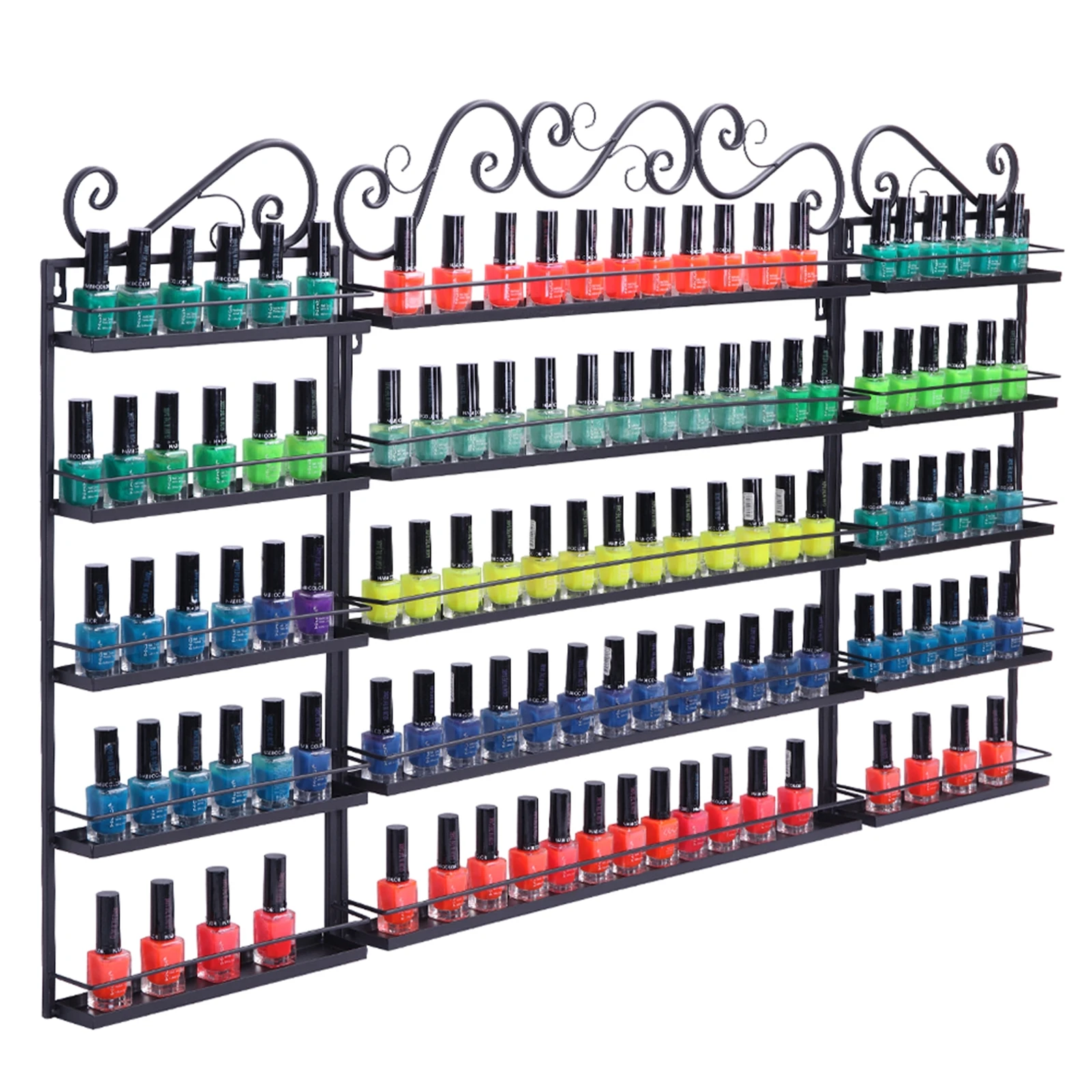 5 Tier Metal Nail Polish Display Organizer Wall Rack Holder Nail Art