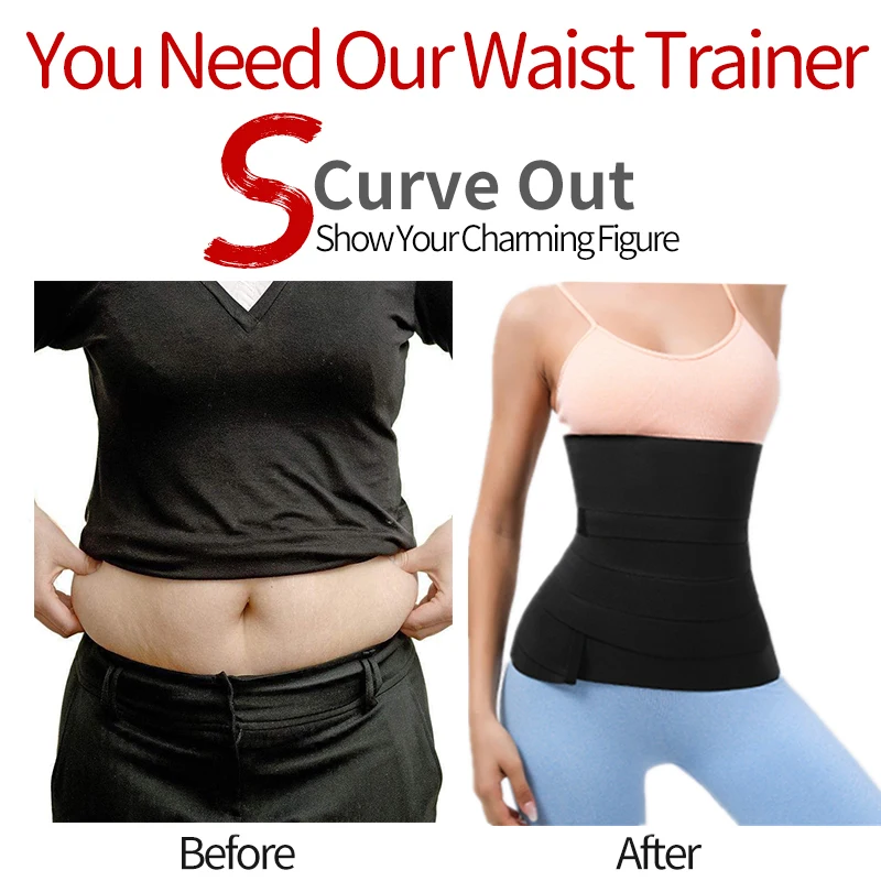 spanx shapewear Free Size Body Shaper Fajas Elasticity One Size Slimming Tummy Control Wrap Belt Bands Waist Trainer Cincher Shaperwear Belt target shapewear