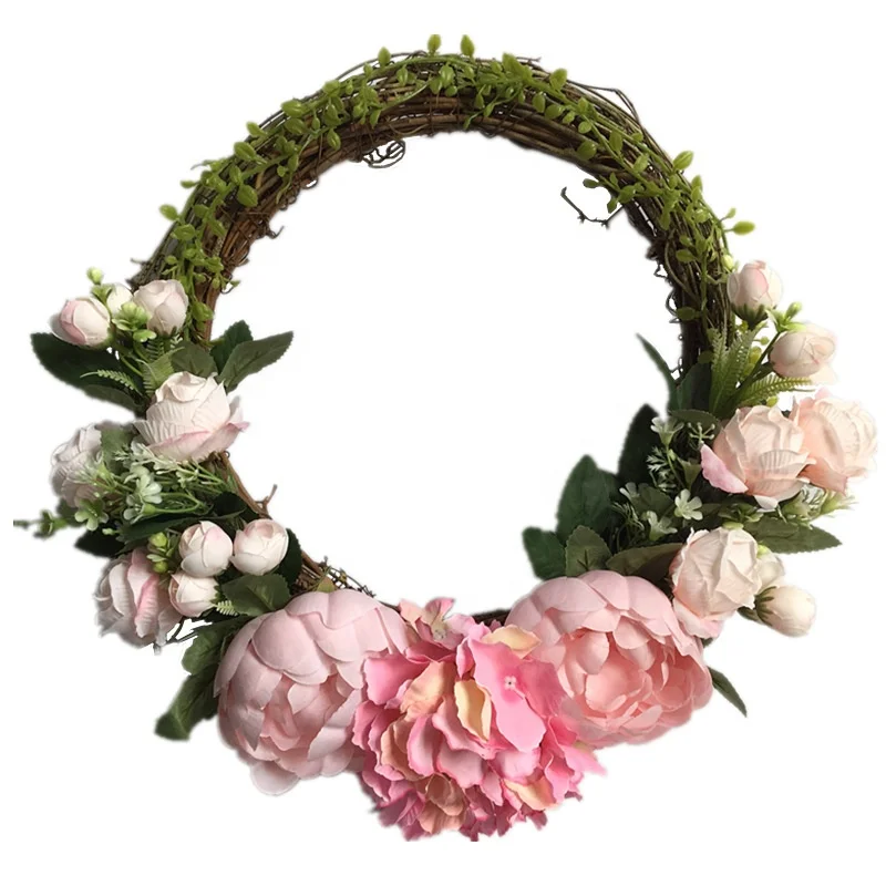 

Искусственный шелк пион Гортензия цветок Венок Свадебные двери украшения венок