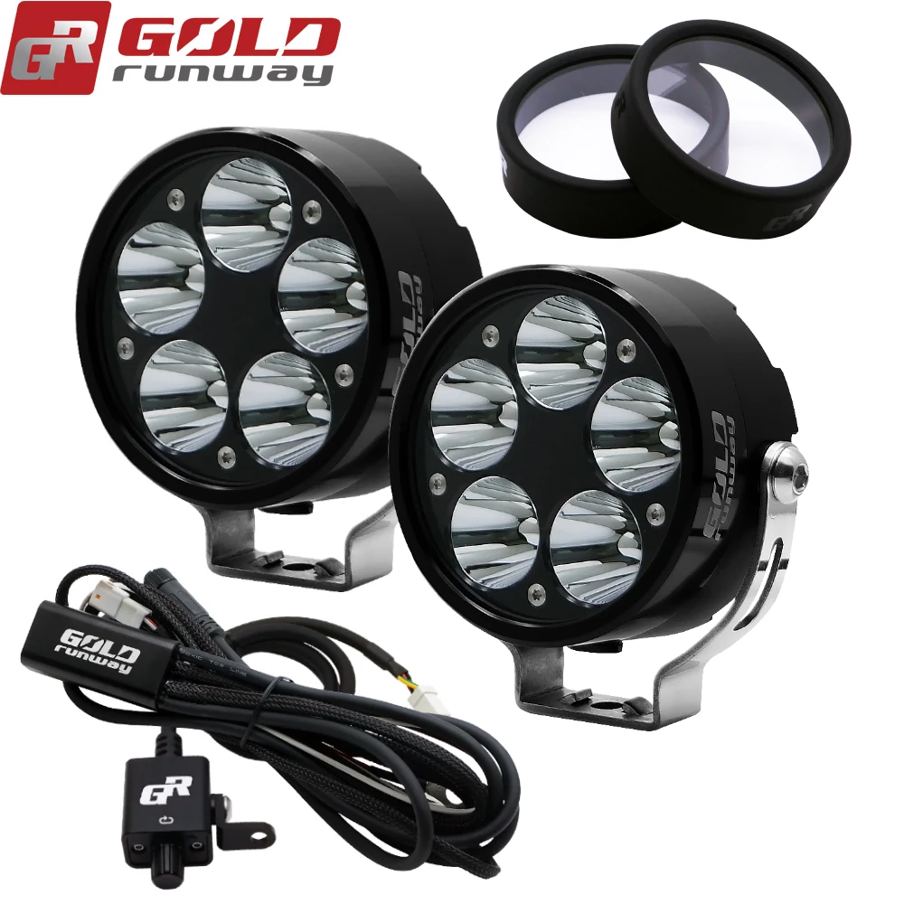 C 1 пара мотоцикл привело противотуманные фары 12V 50W U3 светодиодный мотоцикл фары Moto пятно света фары дальнего света вспомогательная лампа - Цвет: C