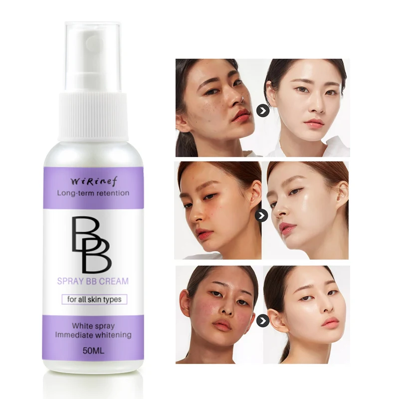 

50ml Professional Brighten Base Makeup Concealer Long-lasting Face Whitening Foundation BB Cream Cosmetic Spray BB Cream