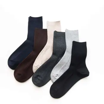 

Men's medium tube spring and autumn pure cotton right angle men's breathable stockings