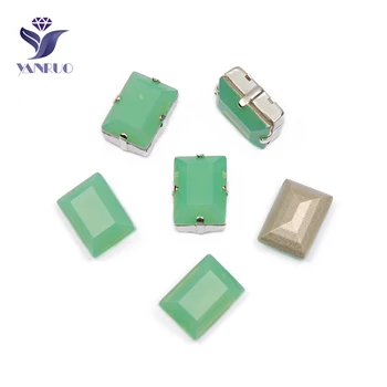 

YANRUO 4527 Step Cut Pacific Opal Glass Sewing Rhinestones For Glass Crystal Clothes Applique Accessories Decoration Shoes